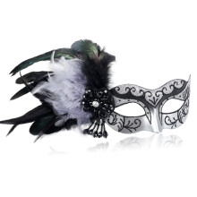 MYSEUNI 2024 New Masquerade Mask for Women with Feathers - Womens Venetian Feathers Mask for Masquerade Party, Mardi Gras