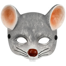 Veemoon Halloween Mouse Mask PU Foam Rat Mask Costume Props for Masquerade Cosplay Carnival Light Grey