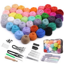 luokefe 45 Colors Felting Kit, Felting Wool Roving Starter Kit with Tools