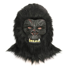 Gorilla Mask Latex Full Head, Halloween Monkey Fancy Dress Costume for Adults, Realistic Animal Cosplay Mask Party Props