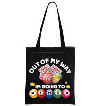 MYSOMY Lucky Bingo Tote Bag Bingo Lover Gambler Gift Out Of My Way I'M Going To Bingo Travel Bag Organizer Shopping Bag