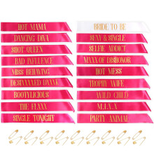 STAY GENT Hen Party Sashes 18Pack Team Bride Sash Set Hen Do Accessories 1 White Bride to Bed Sash & 17 Rose Red Hen Night Bridesmaid Bride Tribe