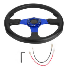 Sportlenkrad 350mm Tiefbett 6 Bolts Blau