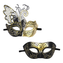 Oidea Couples Masquerade Mask Set: Shiny Rhinestones Metal Mask Butterfly Costume Ball Prom Party Venetian Mardi Gras Mask