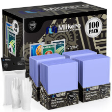 Mlikero 200 Pcs Cards Sleeves 3 x 4 Inches Hard Plastic Card Sleeves Premiu