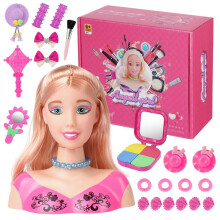 HOTUT Kids Hairdressing Makeup Doll Head, 21 Pcs Makeup Hairdressing Doll Styling Head Toy with Hair Accessories