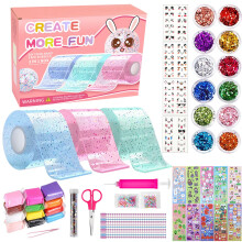 POSAME Nano Tape Bubble Kit for Adults, 67Pcs Nano Tape Squishy Kit DIY Plastic Bubbles, Nano Double Sided Super Elastic Balloons