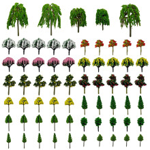 Cayway 65 PCS Model Trees Mixed Model Tree, Diorama Tree Fake Miniature Trees Model Scenery Supplies for DIY Projects Landscape Fairy Garden