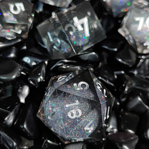 ORUZA Liquid Core DND Dice Set Polyhedral Resin Sharp Edge D&D Dice 7 PCS 1