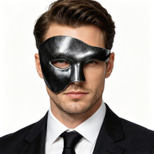 Oidea Masquerade Mask for Men: Phantom Of The Opera Mask Plastic Half Face Party Masks Halloween Costume Prom Ball Mardi Gras Venetian Masks