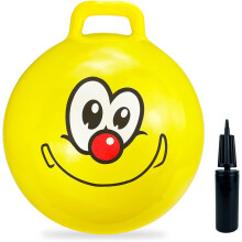 Bouncy Ball Yellow Smile 18" Jumping Balls for Kids, Hopping Ball Toy with Pump for Boys Girls Adult Jumping Ball Toy