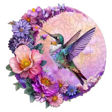 Jigfoxy Wooden Jigsaw Puzzles for Adults, Hummingbird Wooden Puzzle 280pcs, Unique Animal Shape Wood Puzzles