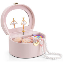 VLANDO Girls Jewellery Box with Ballerina, Musical Jewellery Box for Kids