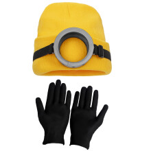 Men's Clothing Accessories Retro Steampunk Goggles Yellow Knitted Hat Black Gloves