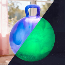 INPODAK 18inch Space Hoppers for Kids Age 3-6 Glowing Hopper Ball with Pump