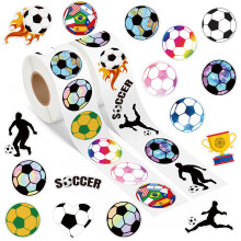Football Soccer Theme Stickers - 1000Pcs in 2 Rolls with 16 Patterns