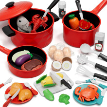Lehoo Castle Play Kitchen Accessories, Pots and Pans Set for Girls Boys 3-8