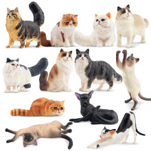 Cat Figurines Playset, 12PCS Cute Miniature Cat Figurine Toys, Cake Toppers for Toddlers