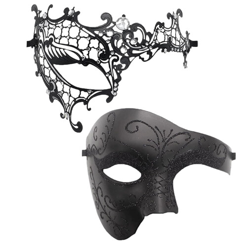Oidea Couples Masquerade Mask Set, Vintage Half Face Masks