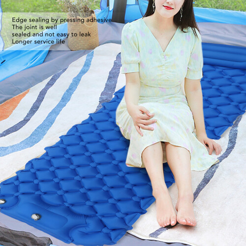 Aufblasbare Campingmatte mit Kissen Dunkelblau 1