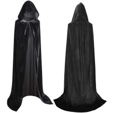 Full Length Hooded Velvet Cloak Vampire Cape Halloween Costumes Adults