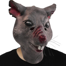 Mouse Mask Adult, Realistic Latex Full Head Rat Mask Funny Animal Cosplay Costume for Halloween, Carnival and Party(Grey)