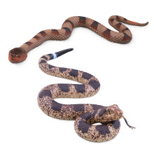 SIENON 2Pack Fake Snakes Toy Realistic Rattlesnake & Viper Figure