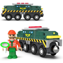 TOPLIVING Battery-Powered Action Locomotive Train Set (Magnetic Connection)