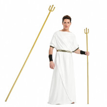 TENDYCOCO 48.4 Inch Poseidon Trident Prop Lightweight Plastic Gold Trident Costume Accessory for Halloween Cosplay Party and Dress-up