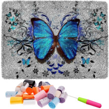 Malloom Latch Hook Kit, Rug Making Kit for Beginners, Butterfly 52 x 38cm