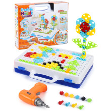 Klsniur 3D Build & Learn DIY Drill Toy Set, STEM Construction Kit with Electric Drill
