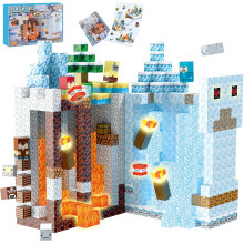 Magnetic Blocks, Light-up Magnetic Building Blocks Build Snow World 200PCS