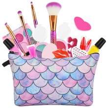 Aomig Kids Makeup Set Pretend Play Makeup Toys Beauty Set for Girls, Non-Toxic Kids Cosmetics, 16PCS Princess MakeUp Kit