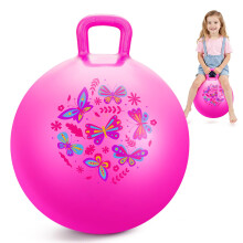 INPODAK 18inch Space Hoppers for Kids Age 3-8 Pink Butterfly Hopper Ball