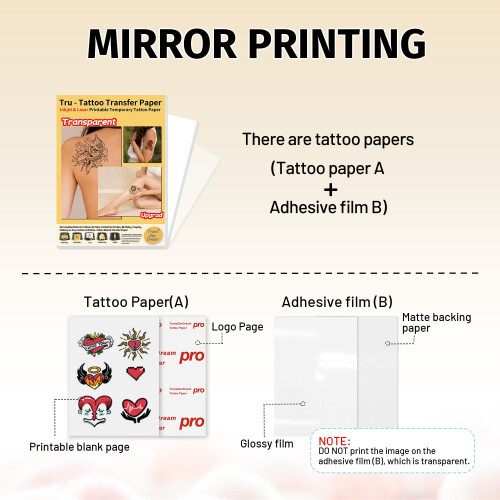 TransOurDream Clear Temporary Tattoos A4 10 Sets(08Pro-10) 1