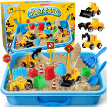 ESSENSON Sensory Bin, Construction Kit with Sensory Sand, Play Sand Pretend Play Beach Toy, Sandbox for Girls and Boys