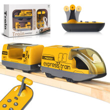 Electric Remote Trains Toy for Wooden Track, Remote Control & Motorized Train with 4 Sound and Light Effects for Kids 3 4 5+ Years Old Boys Girls