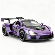 1/32 Scale McLaren Senna Super Car Model, Zinc Alloy Pull Back Sports Car Toy with Sound and Light, Toy Vehicles for Kids Boys Girls Gift Purple