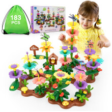 Flower Garden Building Toys - 183 PCS Girls DIY Construction Toys Set Gifts for Kids 3 4 5 6 Years Old