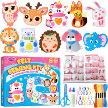 Funtopia Kids Sewing Kit, 10 Stuffed Felt Craft Kits for Kids Ages 5-12