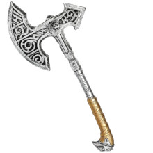 Viking Axe PU Foam Axe Toy Props, Plastic Battle Axe Costume Halloween Axe Cosplay Accessories Gold