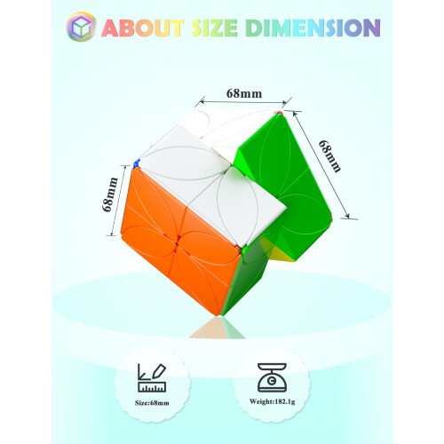 ROXENDA Irregular Clover-Shaped Speed Cube Stickerless Magic Cube - Professional Smooth Lucky Puzzle Cube, Unique Four-Leaf Design for Kids Playing 1