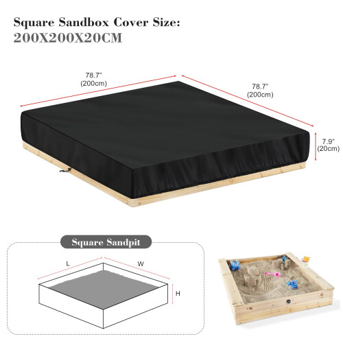 LAMUNI Sandbox Cover Square Sandpit Cover Waterproof Sand Box Cover 1