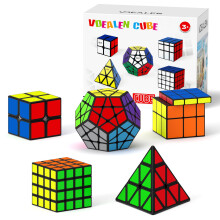 Vdealen Speed Cube Set, 2x2 4x4 Pyramid Dodecahedron Mirror Magic Cube Pack, Puzzle Cube Collection Toys Gift for Kids Teens Adults [5 Pack]