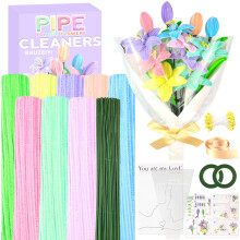 Pipe Cleaners Craft Kit 8 Assorted Colors Pipe Cleaners Bulk Flower Making Kit Chenille Stems DIY Arts and Crafts Supplies for Kids Adults Creative