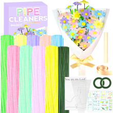 Pipe Cleaners Craft Kit 9 Assorted Colors Pipe Cleaners Bulk Flower Making Kit Chenille Stems DIY Arts and Crafts Supplies for Kids Adults Creative