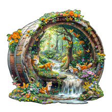 Wooden Puzzle, Happy Foxes Wooden Jigsaw Puzzles For Adults