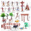 31Pcs Native American Figures Set, School Project Diorama for Kids 2