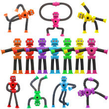 14PCS Transformable Fidget Spinner Robots - Suction Cup Pop Tube Sensory Toys, Basket Stocking Stuffer Set for Kids Toddlers