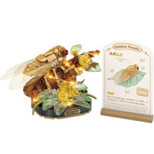 MEIEST Insect Flower Building Blocks Set,Colorful Construction Building Bricks Toy with a Science Popularization Card,Creative Home Decoration